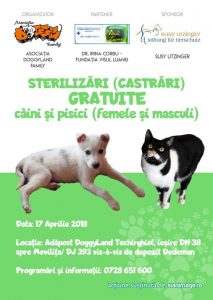 MARATON DE STERILIZARI GRATUITE ! 17 APRILIE 2018